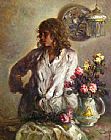Famous Con Paintings - INTERIOR CON FLORES